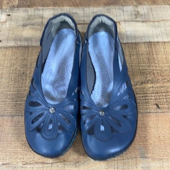 Jambu JBU Blue Leather Juniper Ballet Flats - Picture 3 of 10